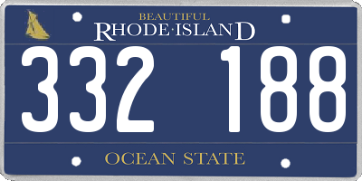 RI license plate 332188