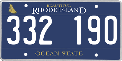 RI license plate 332190