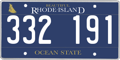 RI license plate 332191
