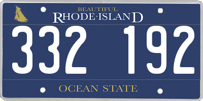 RI license plate 332192