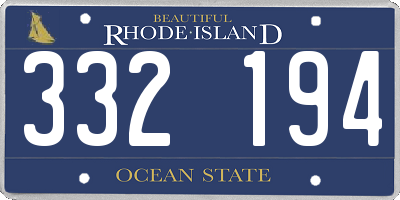 RI license plate 332194