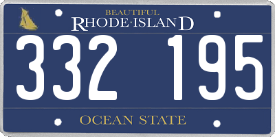 RI license plate 332195
