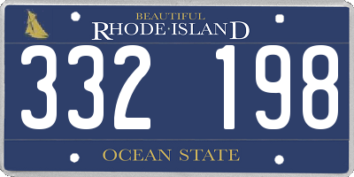 RI license plate 332198