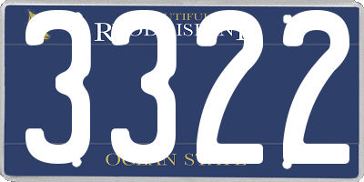 RI license plate 3322