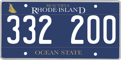 RI license plate 332200