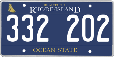 RI license plate 332202