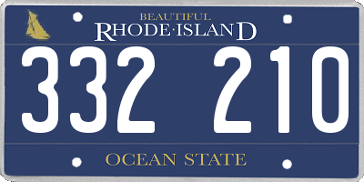 RI license plate 332210