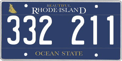 RI license plate 332211