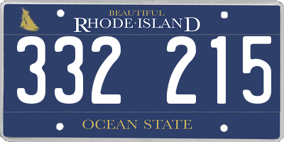 RI license plate 332215