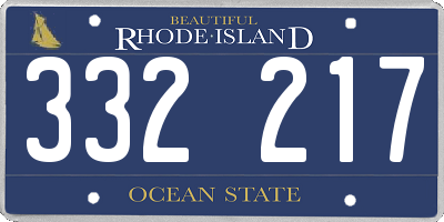 RI license plate 332217