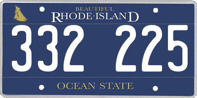 RI license plate 332225