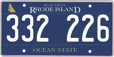 RI license plate 332226