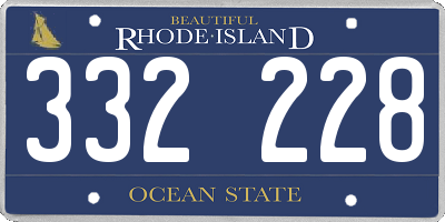 RI license plate 332228