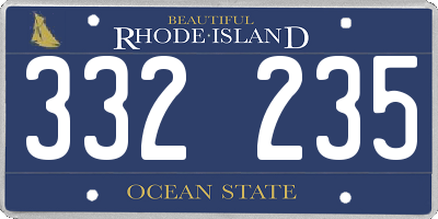 RI license plate 332235