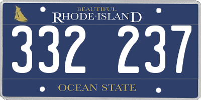RI license plate 332237