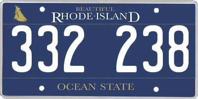 RI license plate 332238