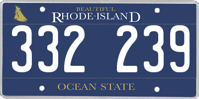 RI license plate 332239