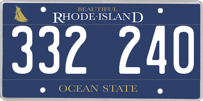 RI license plate 332240