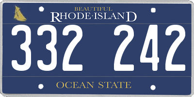 RI license plate 332242
