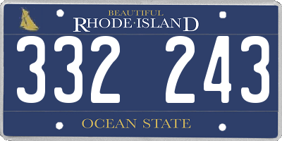 RI license plate 332243