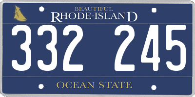 RI license plate 332245