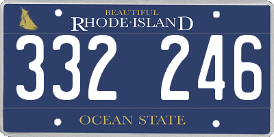 RI license plate 332246