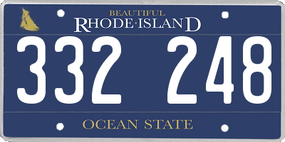 RI license plate 332248