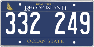 RI license plate 332249