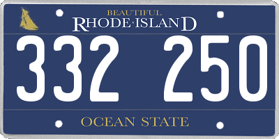RI license plate 332250