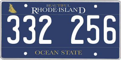RI license plate 332256