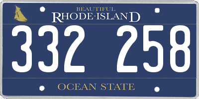 RI license plate 332258