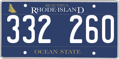 RI license plate 332260