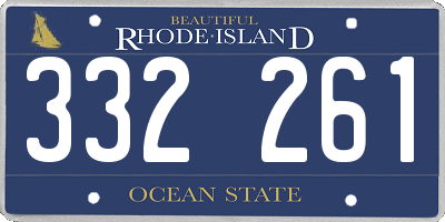 RI license plate 332261