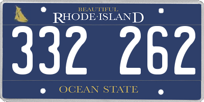 RI license plate 332262