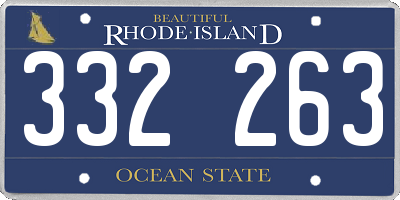 RI license plate 332263