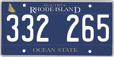 RI license plate 332265