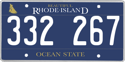 RI license plate 332267