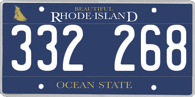 RI license plate 332268