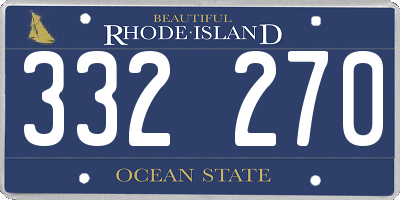 RI license plate 332270