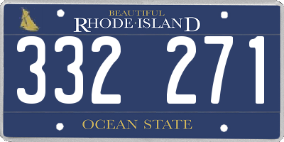 RI license plate 332271