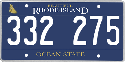 RI license plate 332275