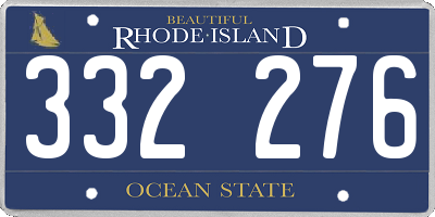 RI license plate 332276
