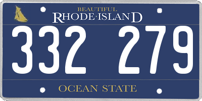 RI license plate 332279
