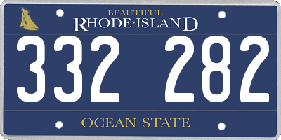 RI license plate 332282