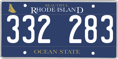 RI license plate 332283