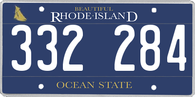 RI license plate 332284