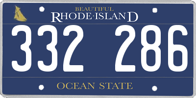 RI license plate 332286