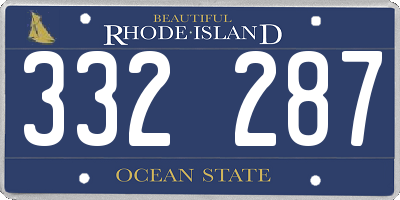 RI license plate 332287