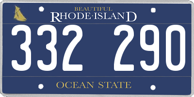 RI license plate 332290
