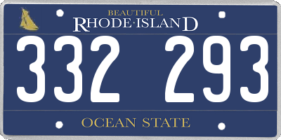 RI license plate 332293